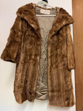 Classic Brown Fur Trench Coat
